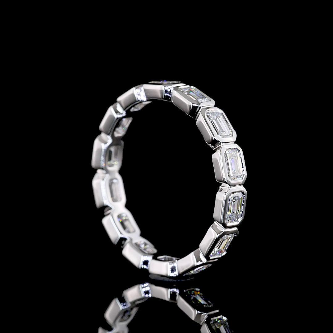 1-1/4ctw Bezel East West Emerald Eternity Band