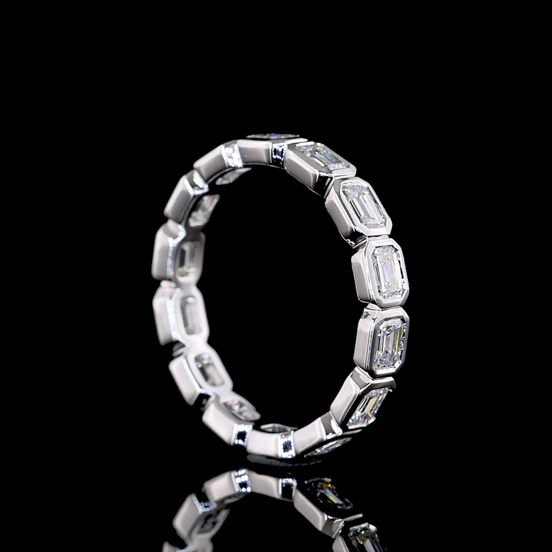 1-1/4ctw Bezel East West Emerald Eternity Band