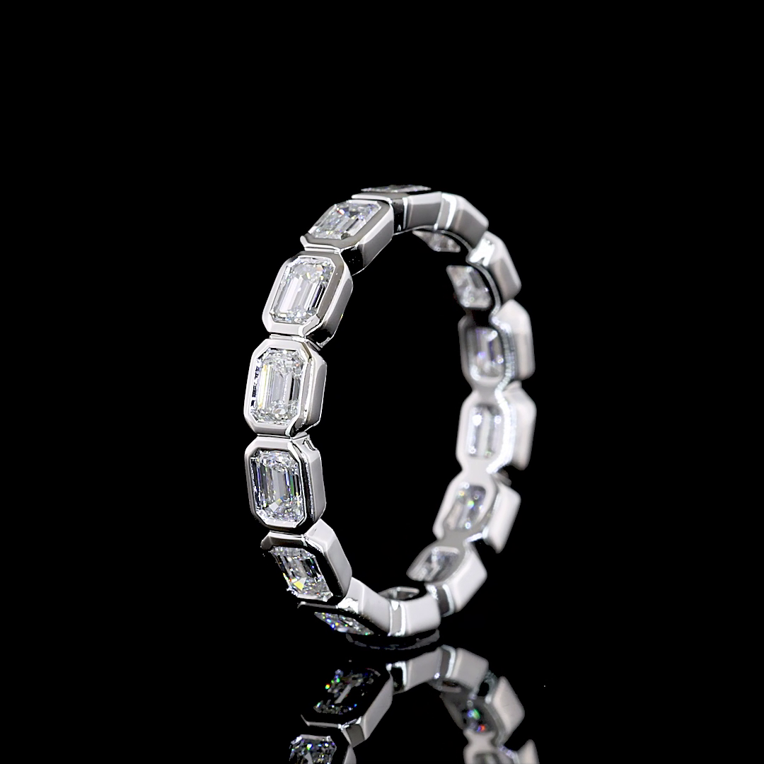 1-1/4ctw Bezel East West Emerald Eternity Band