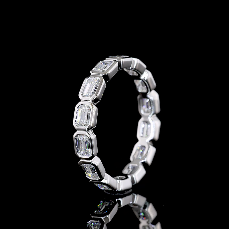 1-1/4ctw Bezel East West Emerald Eternity Band