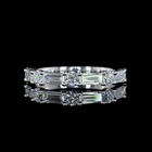 3/4ctw Prong East West Baguette & Round Half Eternity Band