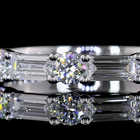 3/4ctw Prong East West Baguette & Round Half Eternity Band