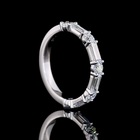 3/4ctw Prong East West Baguette & Round Half Eternity Band