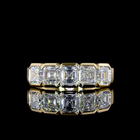 2ctw Half Bezel Asscher Five Stone Band