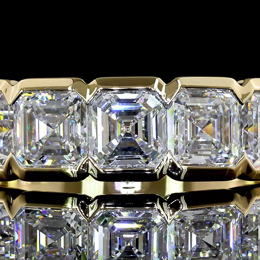 2ctw Half Bezel Asscher Five Stone Band