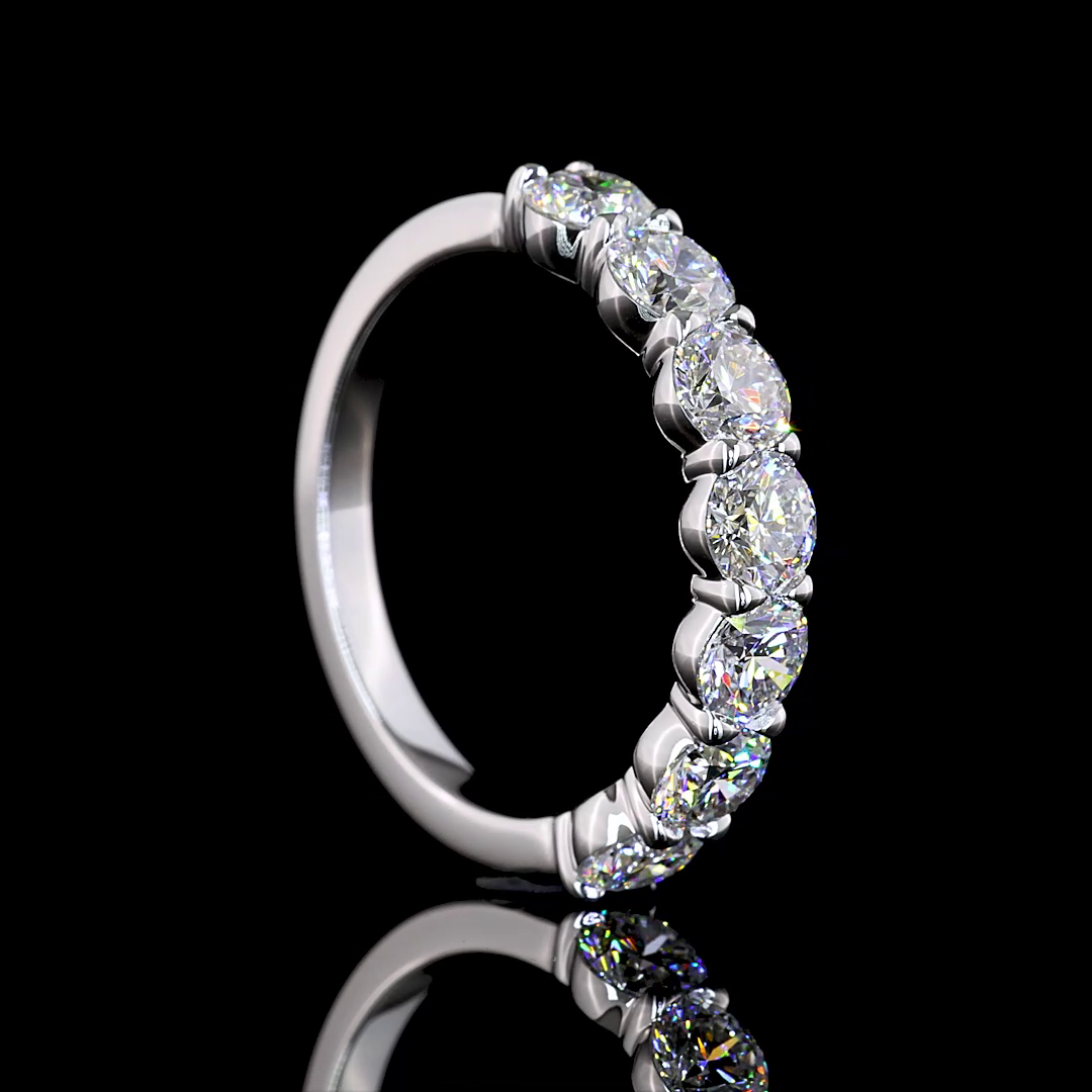 2ctw Prong Round Seven Stone Band