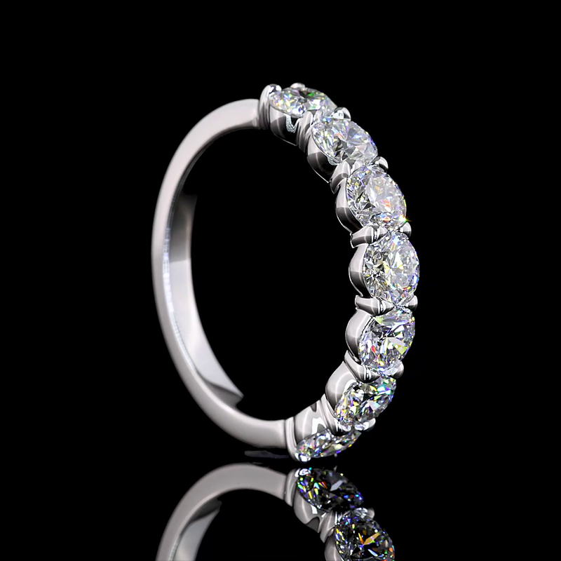 2ctw Prong Round Seven Stone Band
