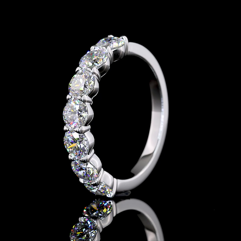 2ctw Prong Round Seven Stone Band
