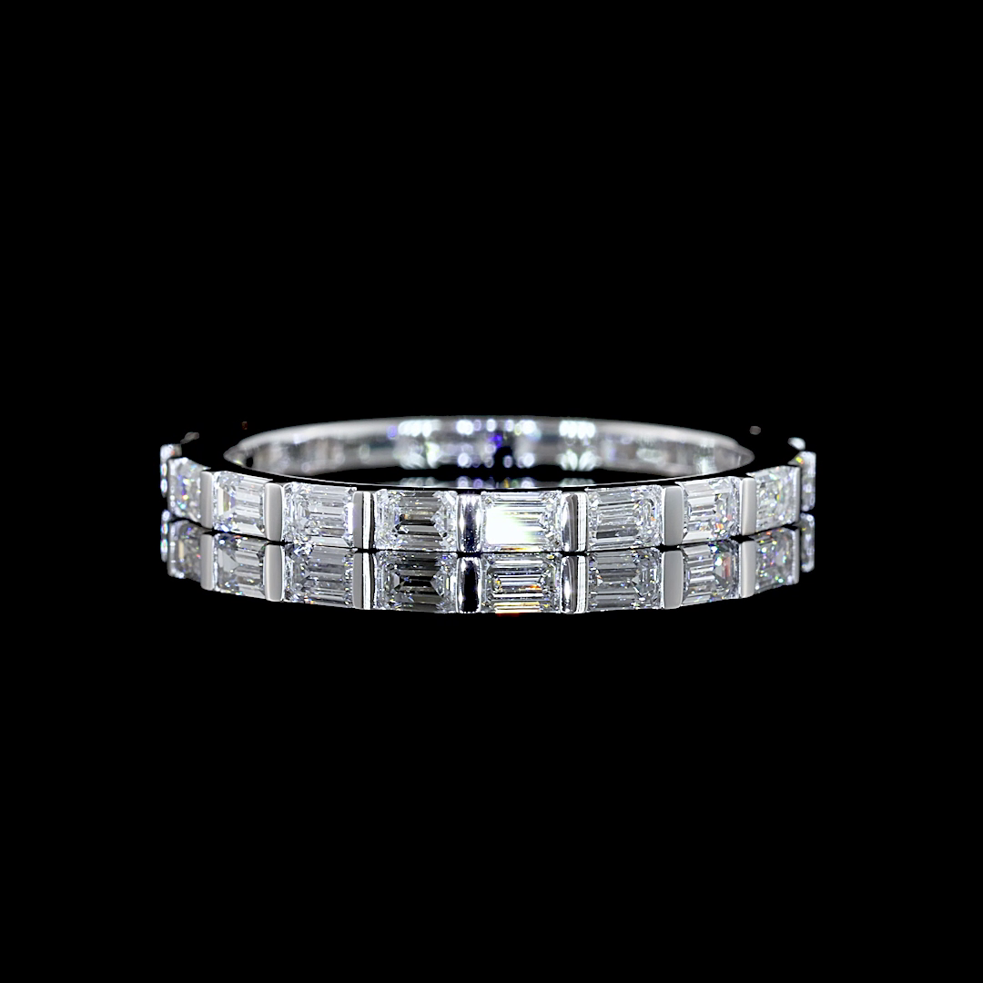 1ctw Half Bezel East West Emerald Eternity Band