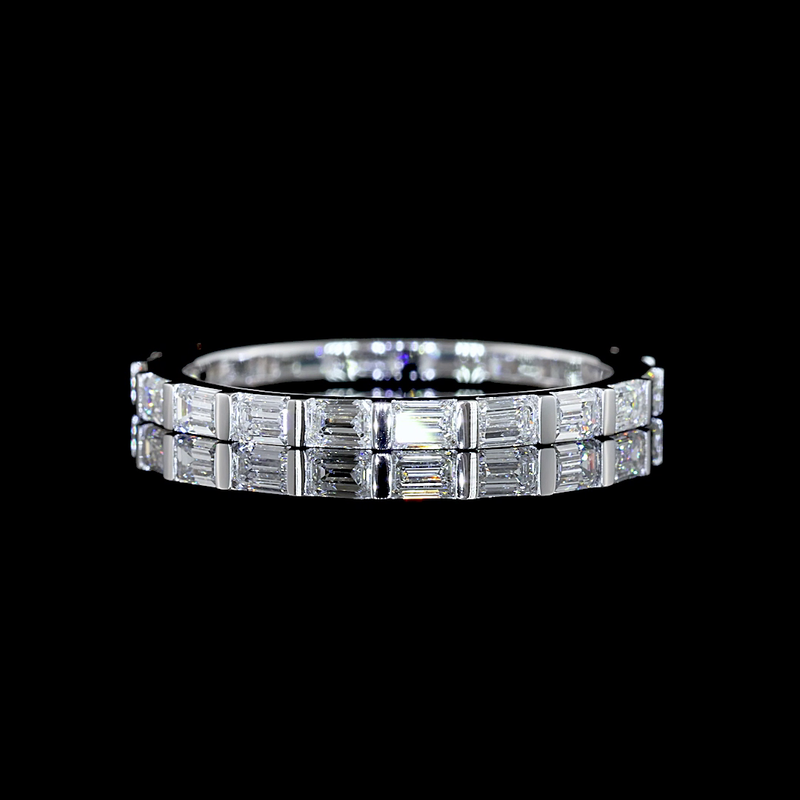1ctw Half Bezel East West Emerald Eternity Band