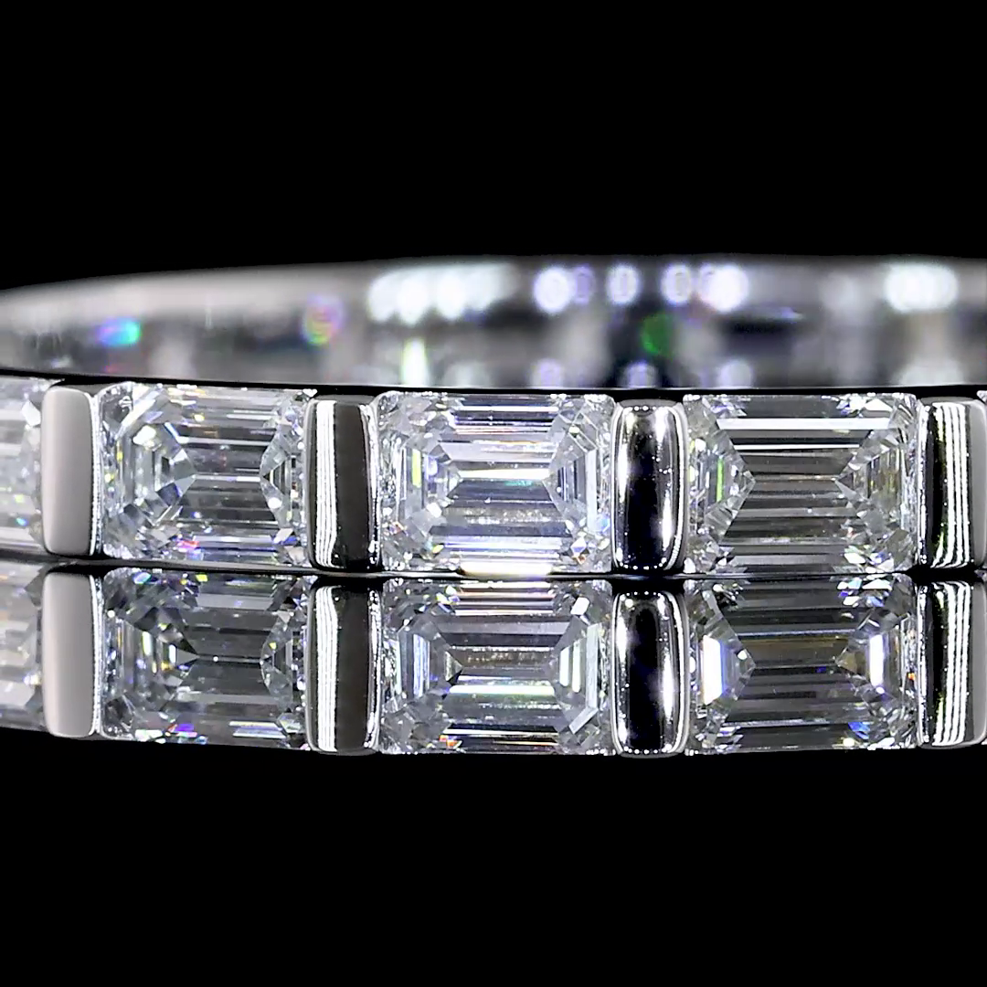 1ctw Half Bezel East West Emerald Eternity Band