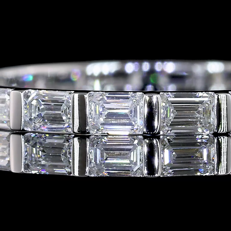 1ctw Half Bezel East West Emerald Eternity Band