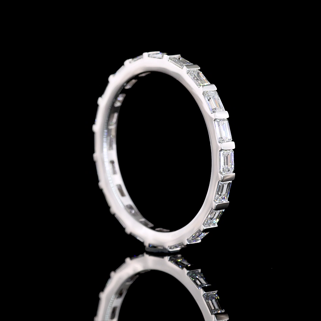 1ctw Half Bezel East West Emerald Eternity Band