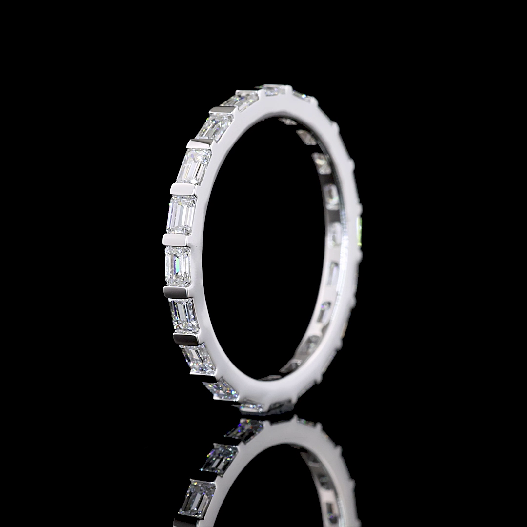 1ctw Half Bezel East West Emerald Eternity Band