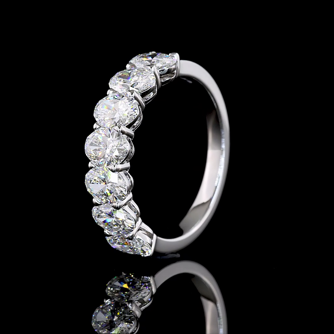 2-1/4ctw Prong Oval Seven Stone Band