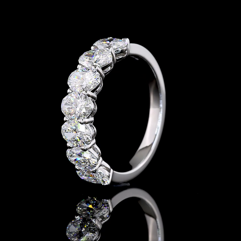2-1/4ctw Prong Oval Seven Stone Band