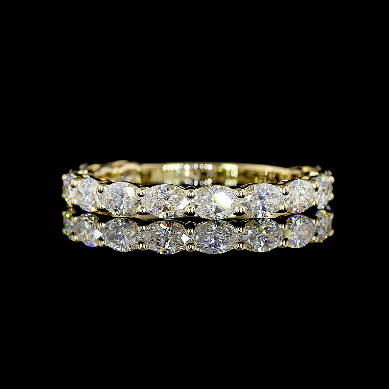 1-1/4ctw Prong East West Oval 3/4 Eternity Band