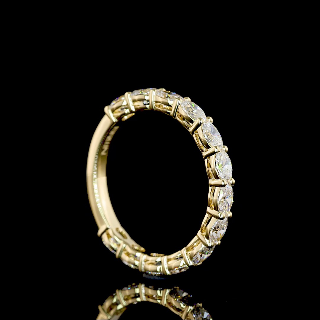 1-1/4ctw Prong East West Oval 3/4 Eternity Band