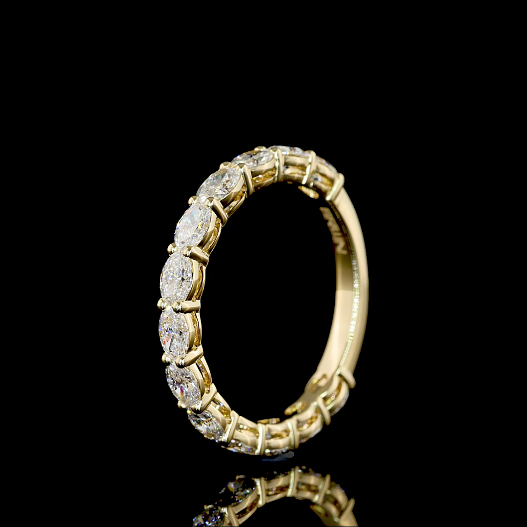 1-1/4ctw Prong East West Oval 3/4 Eternity Band