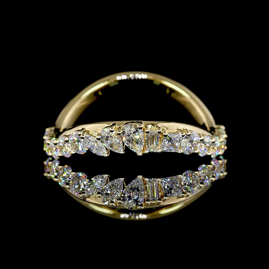 3/4ctw Prong Princess & Pear Eternity Band