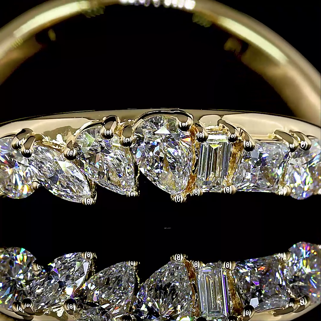 3/4ctw Prong Princess & Pear Eternity Band
