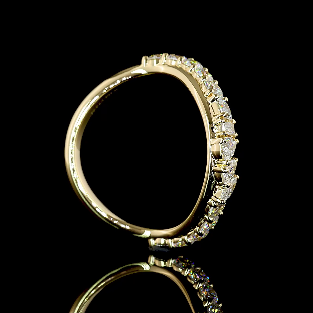 3/4ctw Prong Princess & Pear Eternity Band