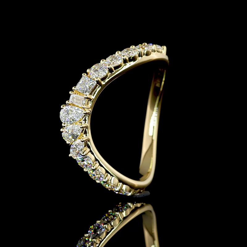 3/4ctw Prong Princess & Pear Eternity Band