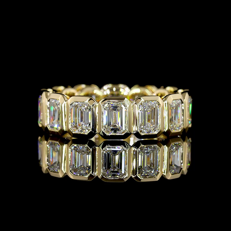 4ctw Emerald Bezel Diamond Eternity Band