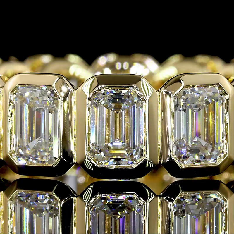 4ctw Emerald Bezel Diamond Eternity Band