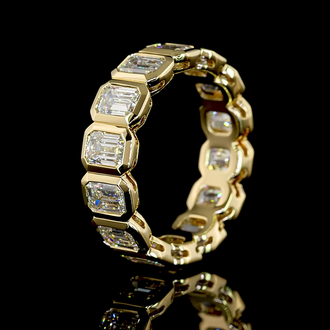 4ctw Emerald Bezel Diamond Eternity Band