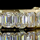 4ctw Emerald Half Bezel Diamond 3/4 Eternity Band