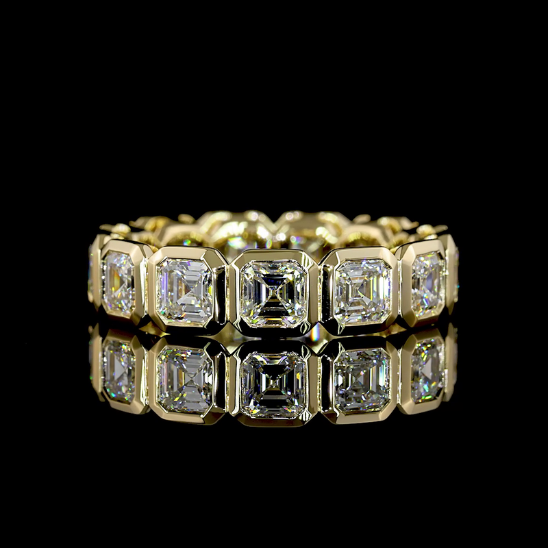 4ctw Asscher Bezel Diamond Eternity Band