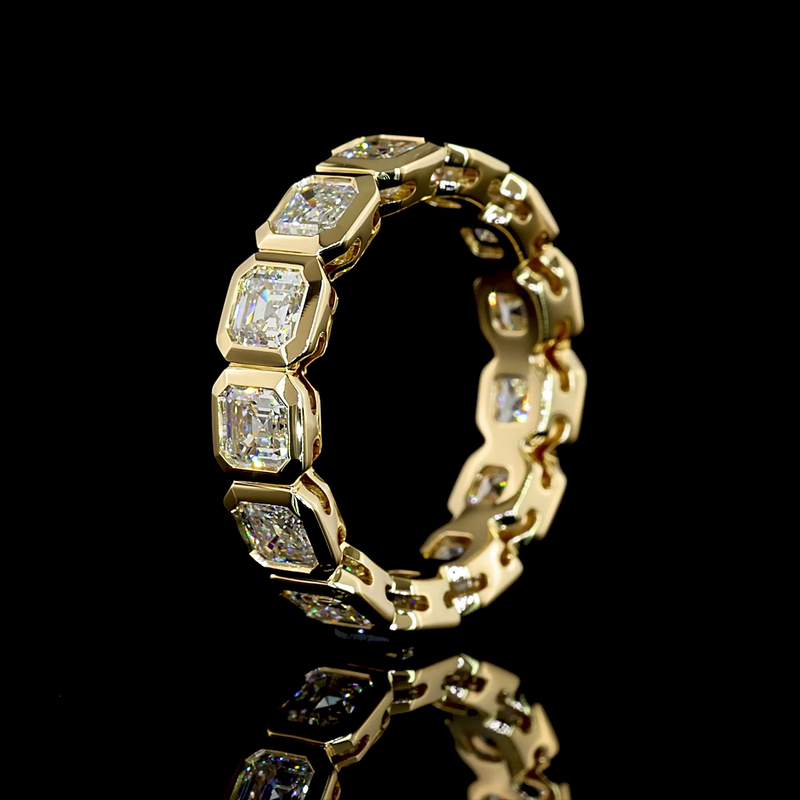 4ctw Asscher Bezel Diamond Eternity Band