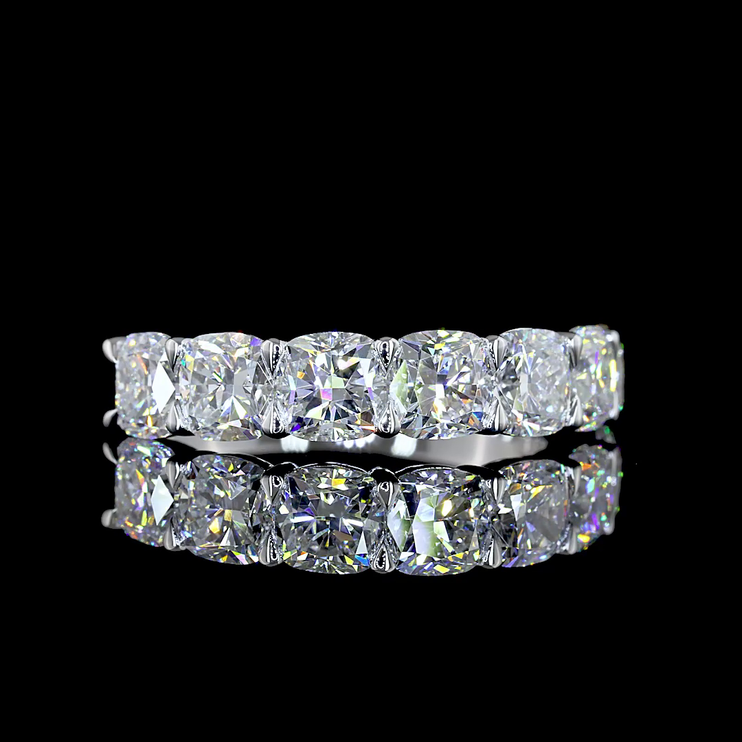 6ctw Prong Cushion Seven Stone Band