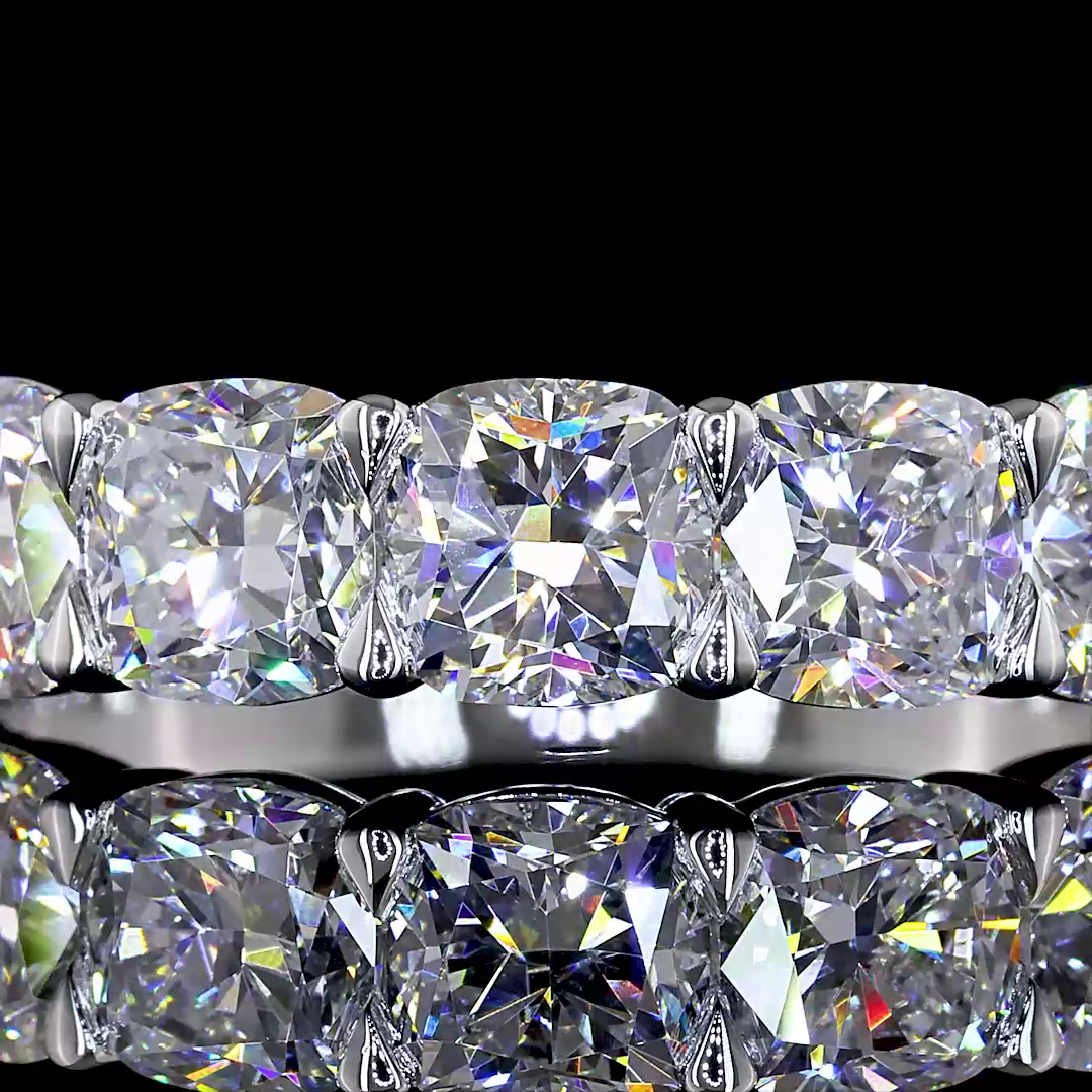 6ctw Prong Cushion Seven Stone Band
