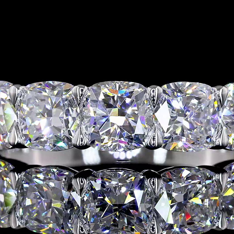 6ctw Prong Cushion Seven Stone Band