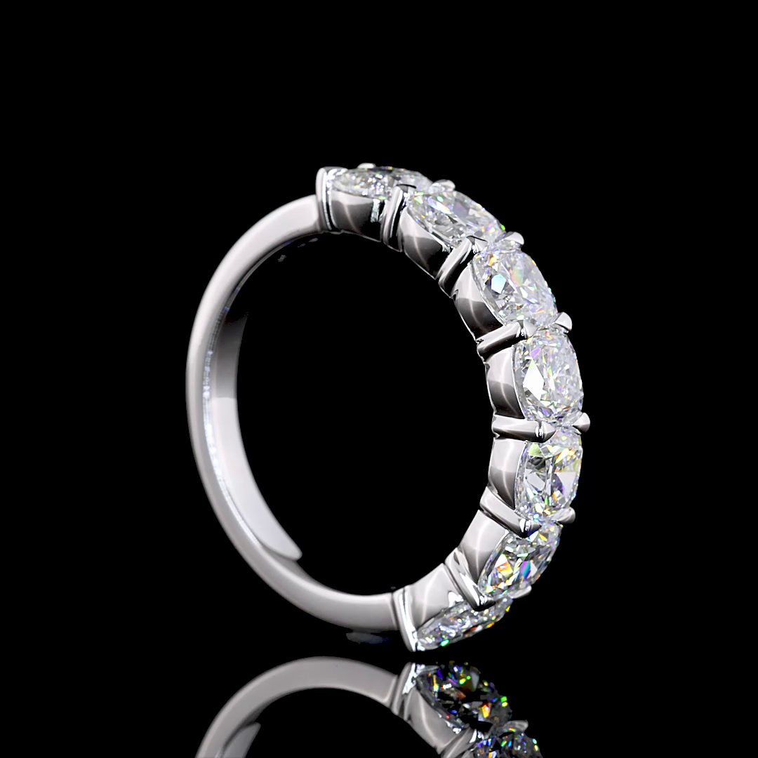 6ctw Prong Cushion Seven Stone Band