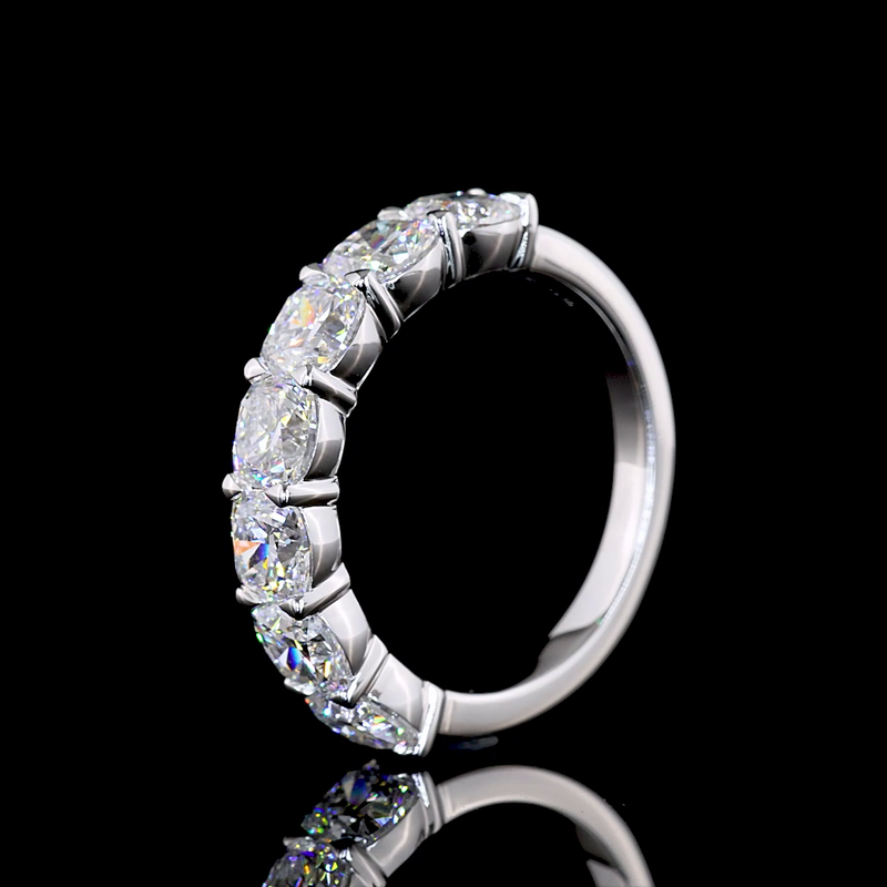 6ctw Prong Cushion Seven Stone Band