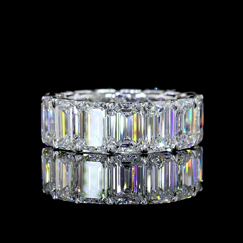 14ctw Emerald Prong Diamond Eternity Band