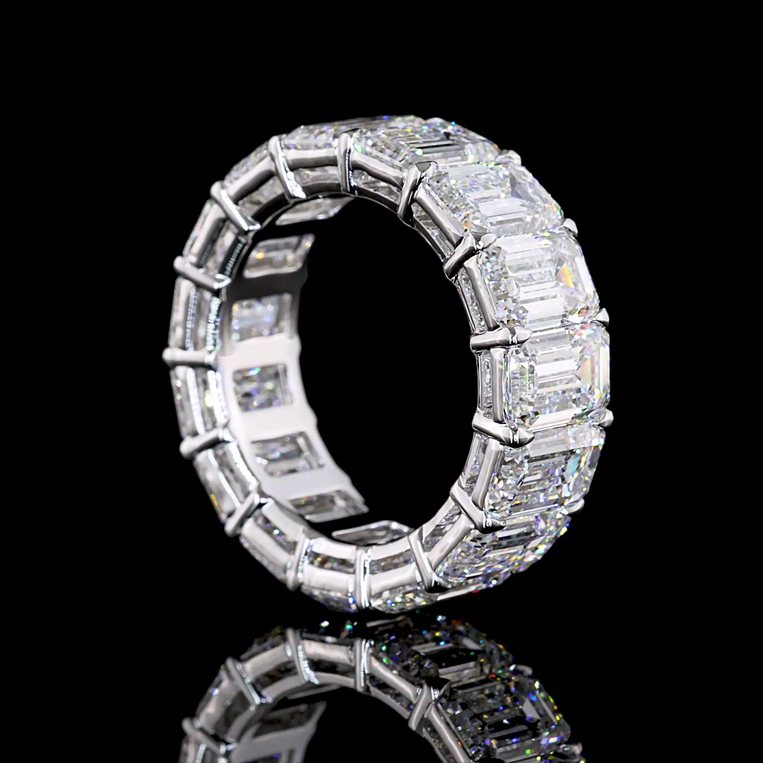 14ctw Emerald Prong Diamond Eternity Band