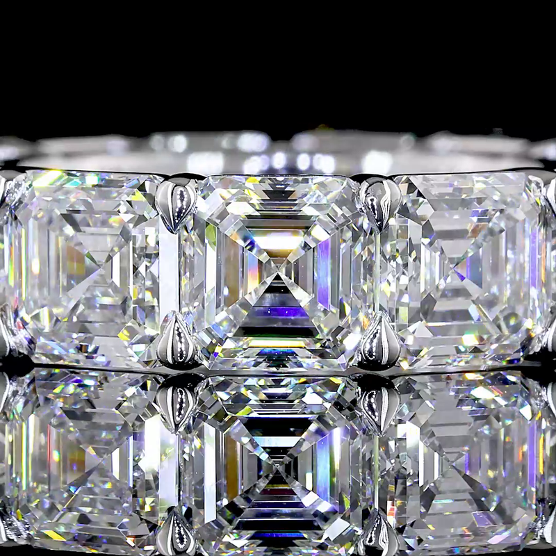 13ctw Asscher Prong Diamond Eternity Band