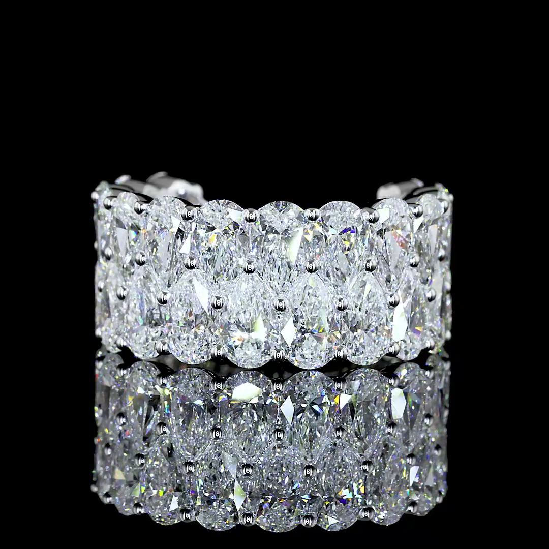 8ctw Pear Prong Diamond 3/4 Eternity Band