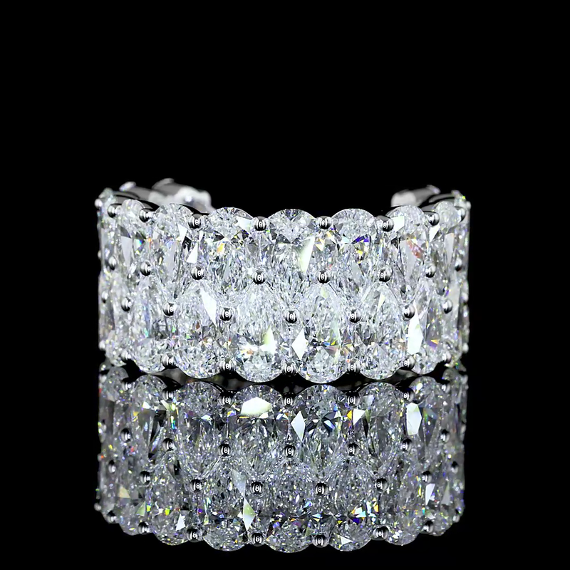 8ctw Pear Prong Diamond 3/4 Eternity Band