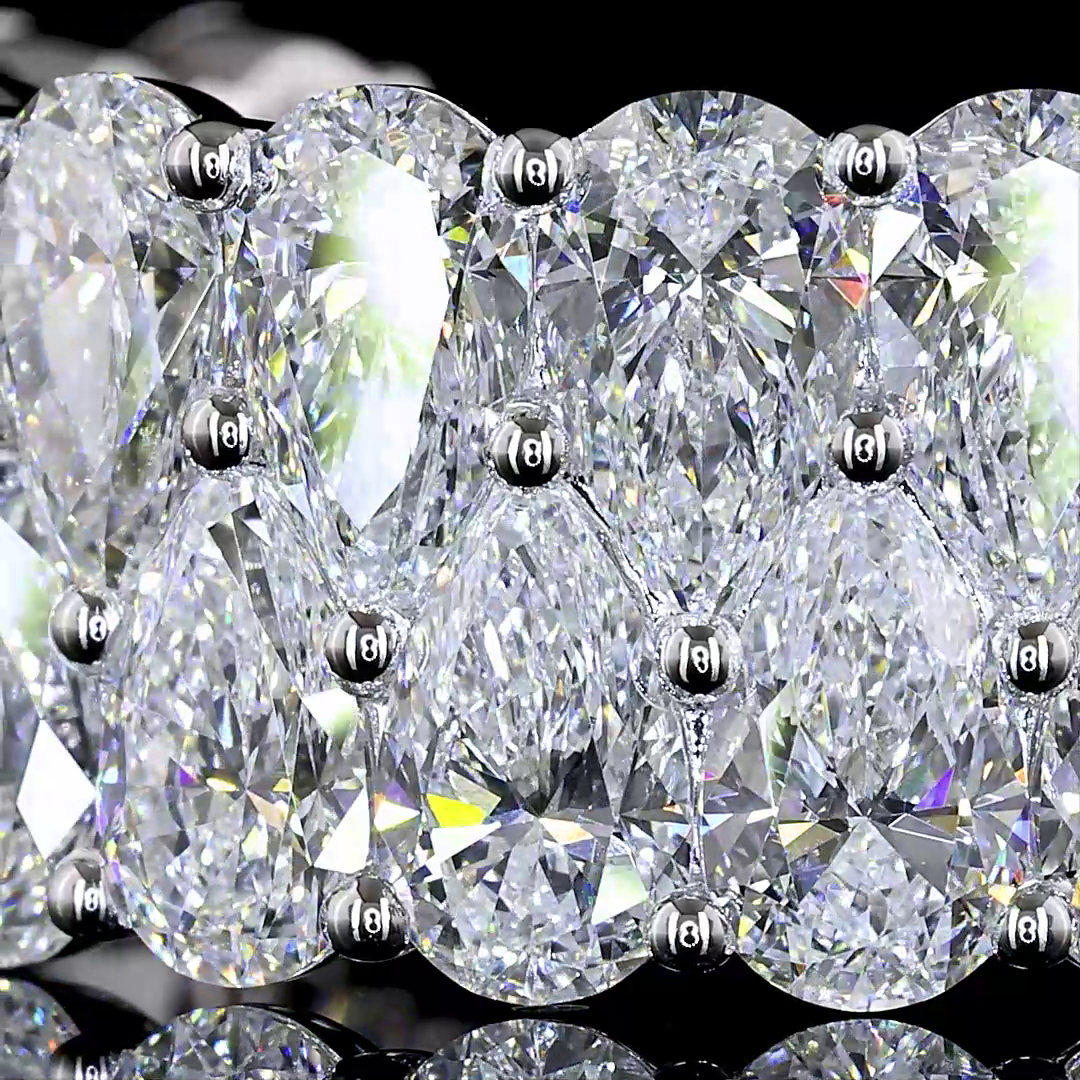 8ctw Pear Prong Diamond 3/4 Eternity Band