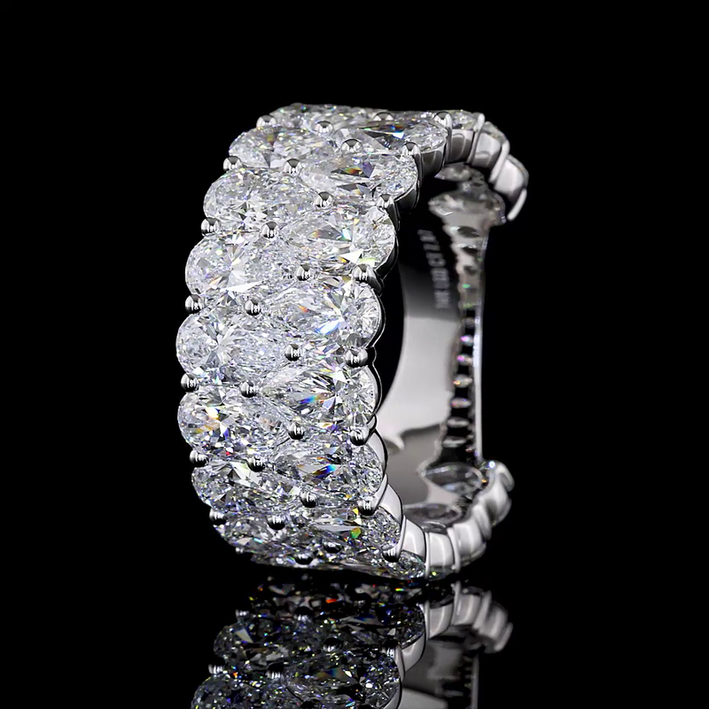 8ctw Pear Prong Diamond 3/4 Eternity Band