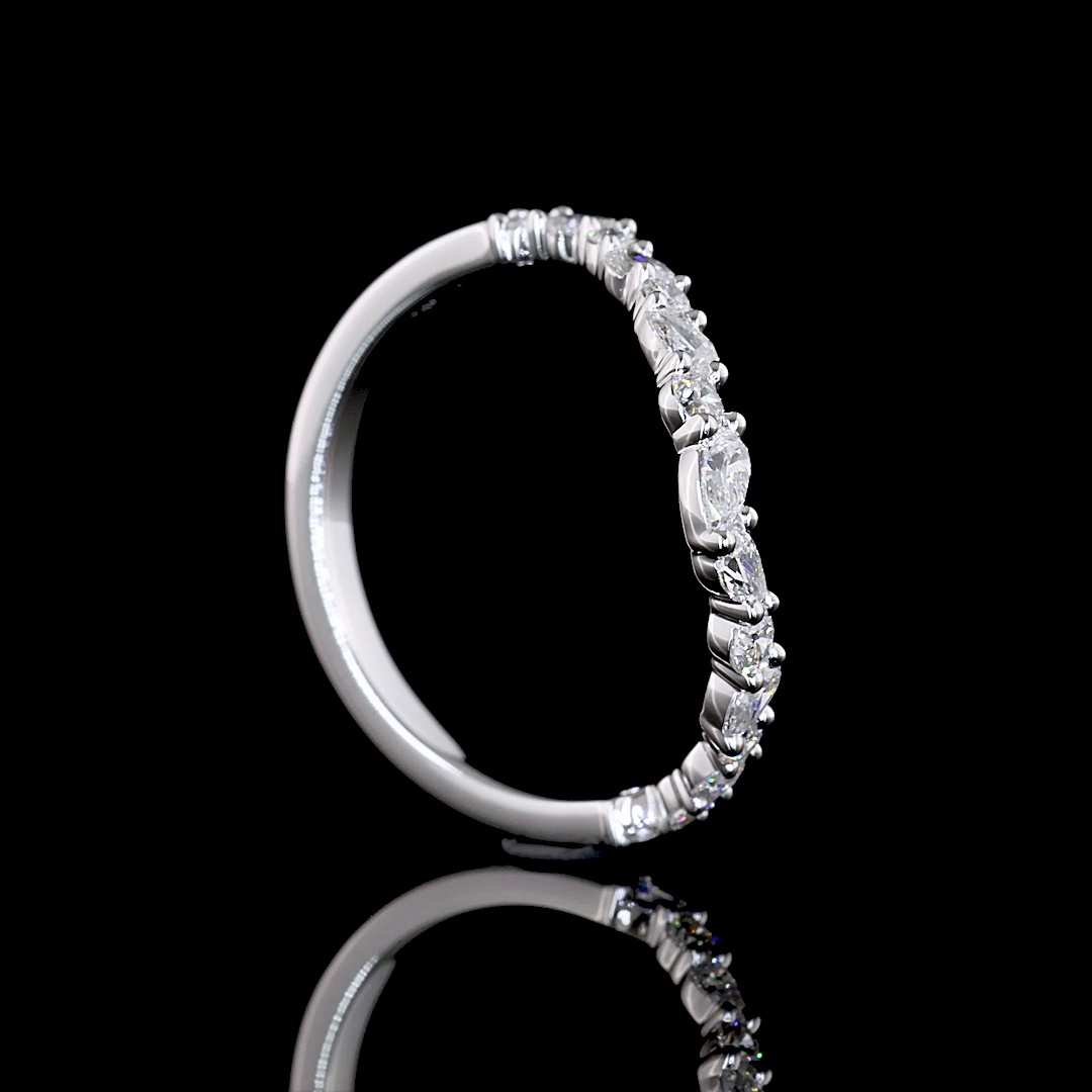 3/8ctw Prong Inclined Round & Pear Special Band