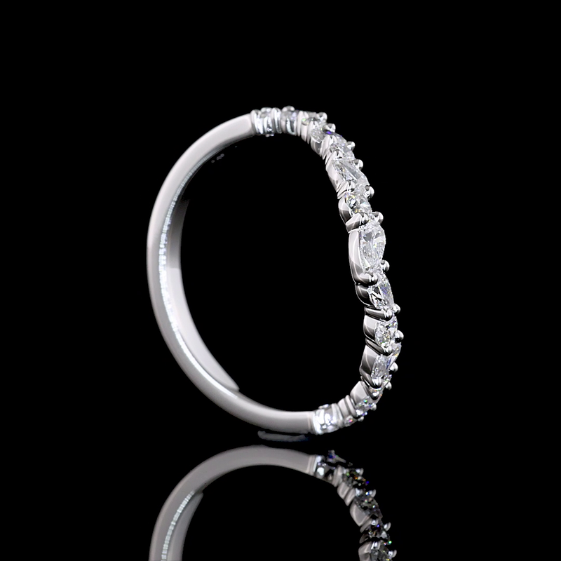 3/8ctw Prong Inclined Round & Pear Special Band
