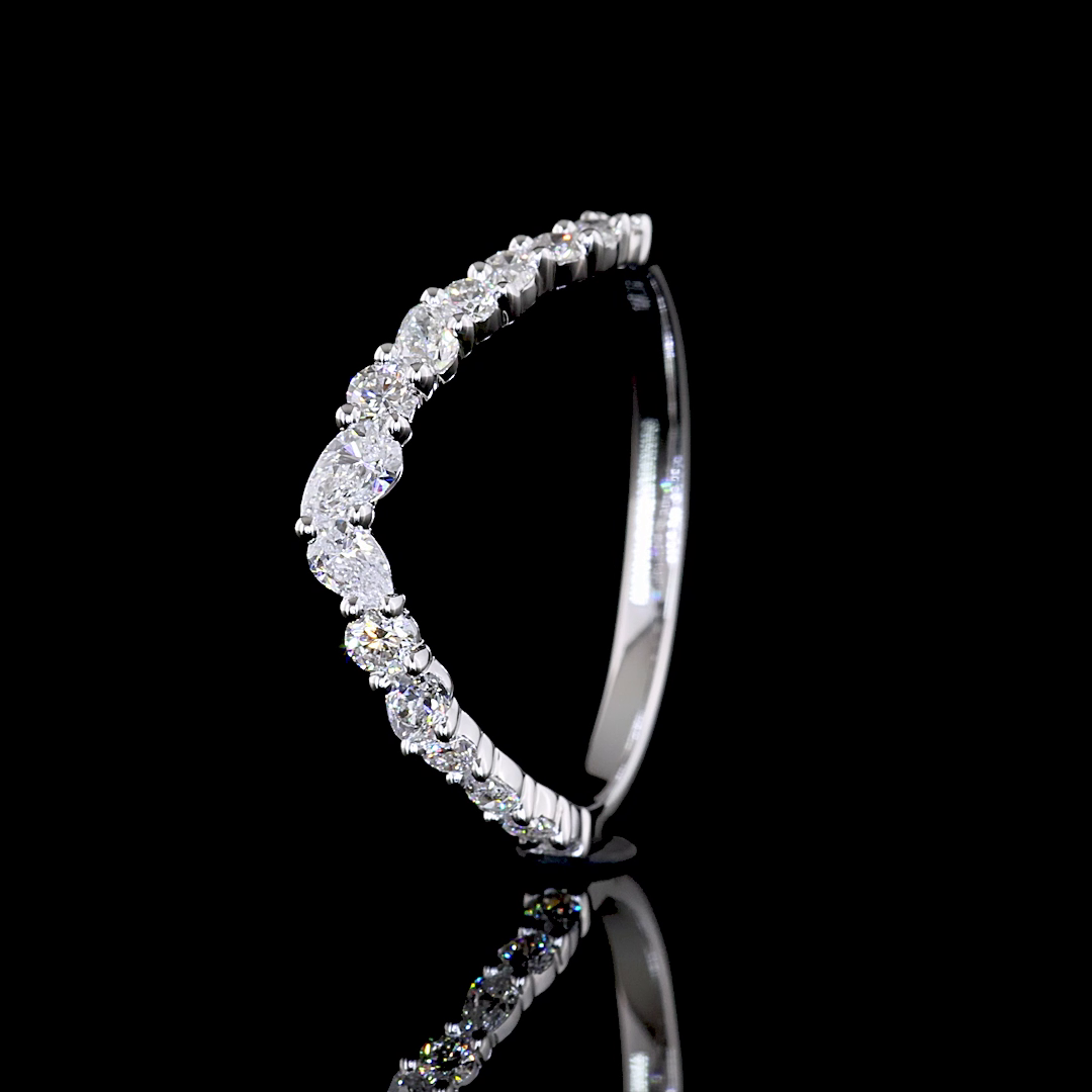 3/8ctw Prong Inclined Round & Pear Special Band