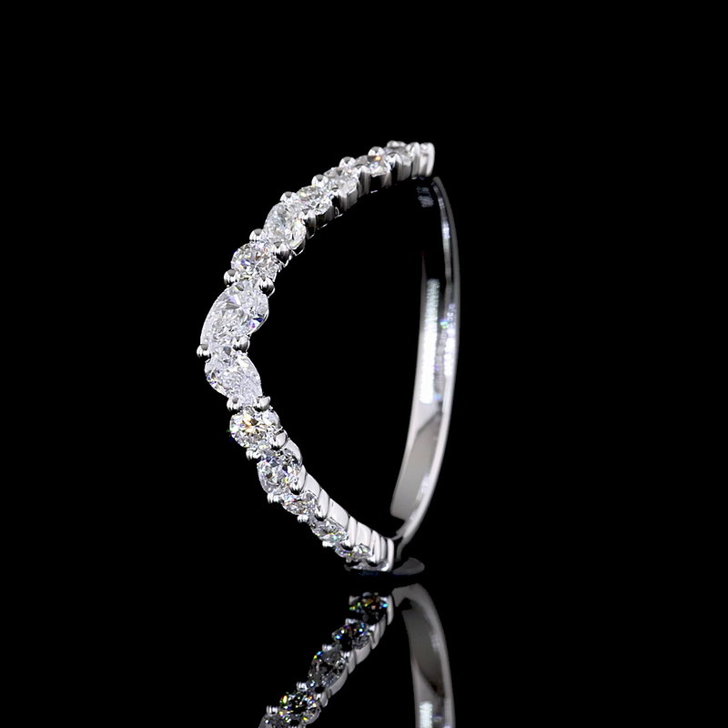 3/8ctw Prong Inclined Round & Pear Special Band