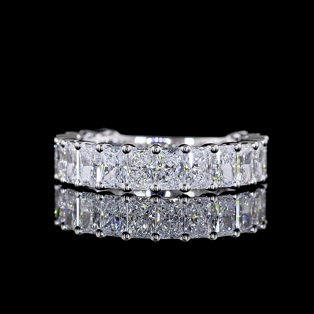 2-1/2ctw Radiant Prong Diamond 3/4 Eternity Band